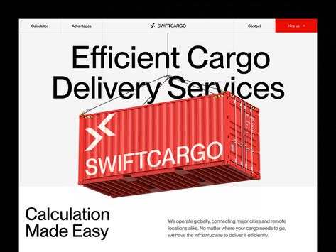 Cargo Delivery Website Design Concept by Conceptzilla on Dribbble Delivery Website Design, Transportation Website, Corporate Web Design, Minimalist Web Design, Website Concept, Custom Web Design, Website Services, Mobile Responsive, Wordpress Theme Design