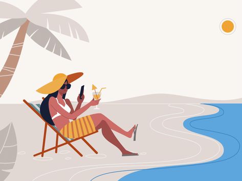 Sea coast by Lemons (ex-Lemon Digital) Beach Animation, Summer Animation, Vacation Gif, Motion Illustration, Summer Gif, Social Media Advertising Design, Beach Illustration, Motion Graphics Inspiration, Sea Coast