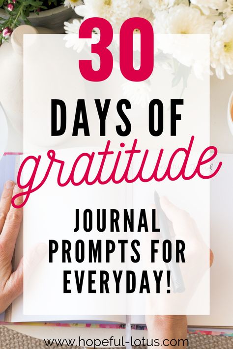 30 Day Gratitude Challenge, Journal Prompts Gratitude, 30 Days Of Gratitude, Journaling Set, Happy Names, Daily Gratitude Journal, Journaling Tips, Gratitude Prompts, Journal 2024