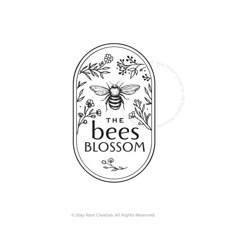 Find and download thousands of professionally designed logos for your business #logo #logodesign #logotemplate Bee Coffee Logo, Honey Logo Ideas, Bee Typography, Cottagecore Logo, Bee Logo Ideas, Plant Shop Logo, Flower Farm Logo, Bee Branding, Queen Bee Logo