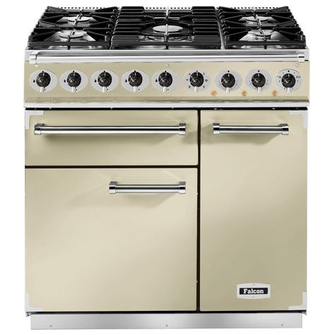 Falcon F900DXDFCR/CM 900 Deluxe Dual Fuel Range Cooker – CREAM Electric Range Cookers, Boiler Stoves, Dual Fuel Range Cookers, Fireplace Beam, American Style Fridge Freezer, Gas Hob, The Falcon, Range Cooker, Cooking Appliances