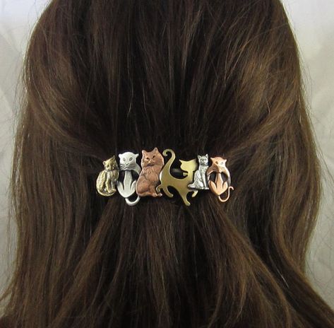 CAT CRAZY FRENCH Barrette 80mm Cat Hair Clip Cat Lover Gift Cat Claw Clip, Cat Hair Clip, Pretty Hair Clips, Accessories Hair, Cute Hair Accessories, Funky Accessories, Hair Clip, Fall Gift Ideas, Cute Hairclips