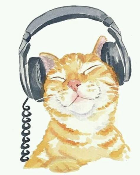 Illustration Art Nouveau, Art Musical, Image Chat, Orange Tabby Cats, 수채화 그림, Yellow Cat, Cats In Art, Orange Tabby, Watercolor Cat