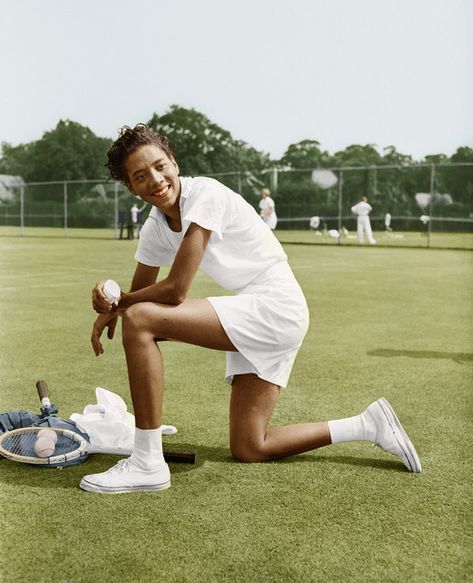 Althea Gibson at the West Side Tennis Club, Queens, New York, 1950 © Bettmann