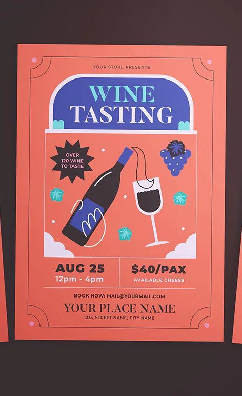 Wine Tasting Flyer, Wine Tasting Poster, Wine Event Poster, Wine Poster Design, Wine Graphic Design, Wine Typography, Wine Brochures, Wine Truffles, Winery Event