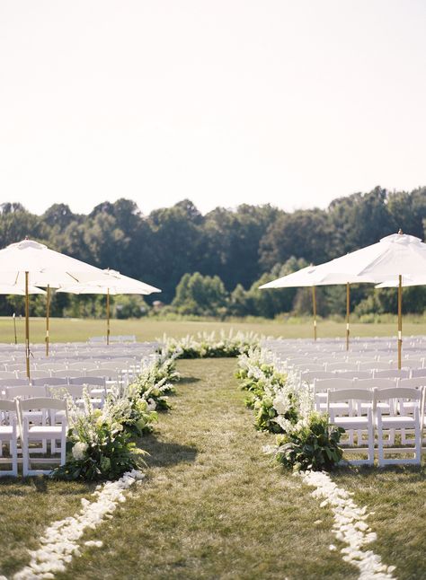 Summer Wedding Ceremony, Aisle Flowers, Wedding Ceremony Flowers, Outdoor Wedding Decorations, Ceremony Flowers, Wedding Aisle, Wedding Mood Board, Outdoor Wedding Ceremony, Lush Greenery