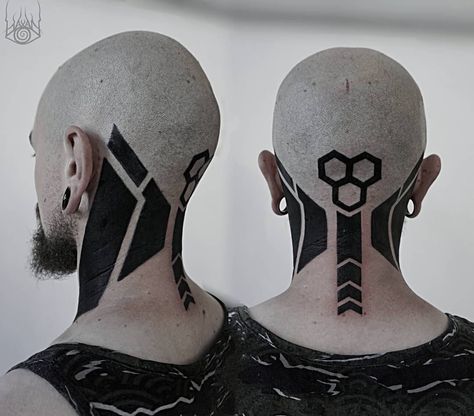 Belter Tattoo, Tech Tattoo, Cyberpunk Tattoo, Punk Tattoo, Futuristic Cyberpunk, Tattoo Reference, Head Tattoo, Head Tattoos, Black Work