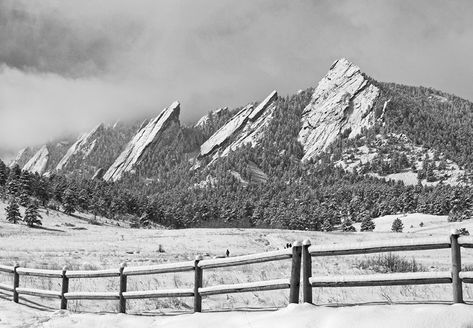 Flatiron Mountains Tattoo, Ceramics Portfolio, Boulder Flatirons, Colorado Painting, Colorado Tattoo, Mountains Tattoo, Snow Fence, Winter Pics, Express Feelings