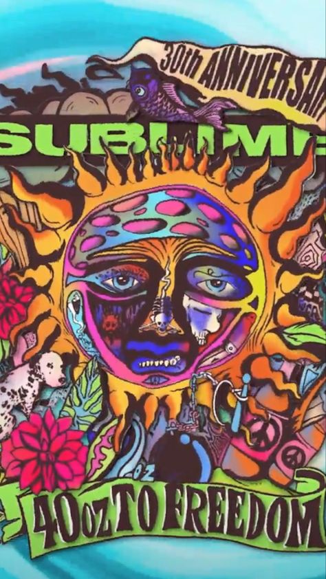 Sublime Wallpaper, Sublime Aesthetic, Cali Beach, Widget Pics, Wall Pics, Music Poster Design, Band Wallpapers, Elegant Tattoos, Vintage Poster Art