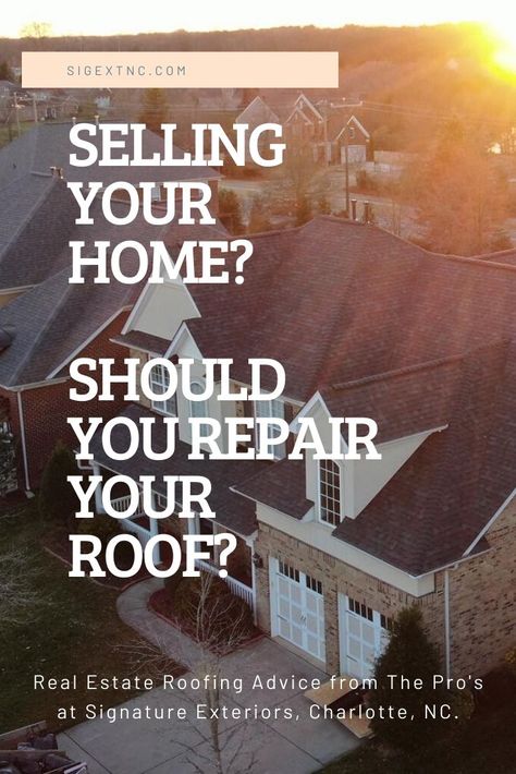 Expert real estate roofing advice from the roofing experts @SignatureExteriors. Roof repairs, roof replacements, and roofing damage can lower your final home sale price! So, should you repair or replace your roof before your home sells? Here are some things to consider. . . . . #roofingcharlottenc #charlotteroofing #roofingcompanies #roofingcontractors #realestate #sellinghome #realestate #realestatetips #propertymanagement #homerepair #homeguide #homeimprovement #roofrepair #roofreplacement Roofing Companies, Selling Your Home, New Roof, Roofing Contractors, Selling Your House, Roof Repair, Real Estate Tips, Home Repair, Property Management