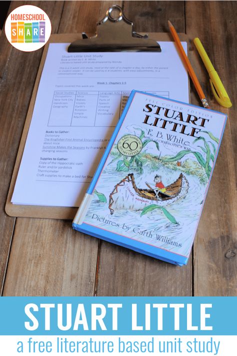 Homeschool Novel Study, 3rd Grade Novel Studies, Stuart Little Activities, Shiloh Book, Homeschool Summer, Third Grade Books, Literature Unit Studies, Mouse And The Motorcycle, 2nd Grade Books