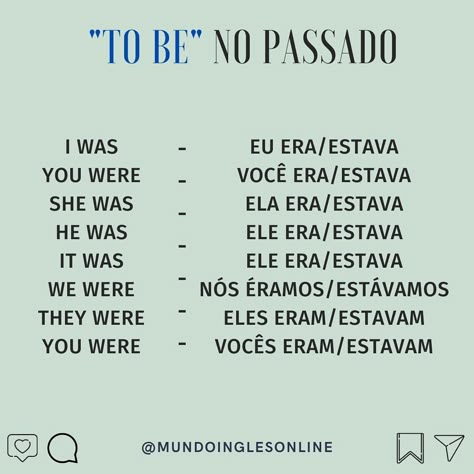 #ingles #aprenderingles #estudaringles #inglesonline #dicasdeingles Portuguese Phrases, Portuguese Language Learning, Verbo To Be, English Help, Portuguese Lessons, Study English Language, Teaching English Grammar, Learn Portuguese, Good Vocabulary Words