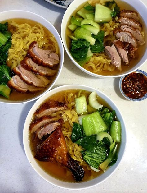 Roast Duck Noodle Soup | Sarah & Mum Chinese Duck Recipe, Duck Noodle Soup, Chinese Roast Duck, Roasted Duck Recipes, Fresh Egg Noodles, Simple Soup, Duck Soup, Lo Mein Recipes, Chinese Cooking Recipes