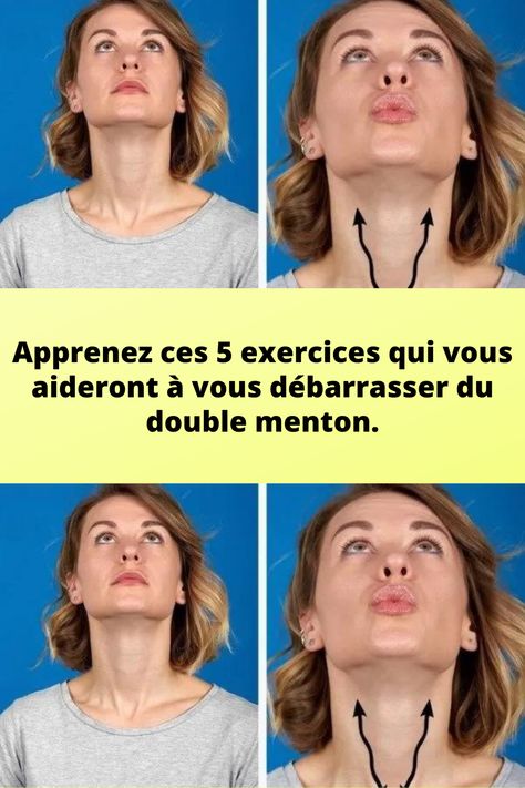 Apprenez ces 5 exercices qui vous aideront à vous débarrasser du double menton. Face Fitness, Double Menton, Yoga Facial, Face Yoga, Yoga Gym, Gua Sha, Beauty Body, Beauty Secrets, Massage