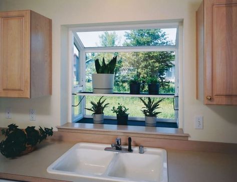 Kitchen Sink Garden Window, Kitchen Garden Window Ideas, Kitchen Windows Ideas, Garden Window Decorating Ideas, Kitchen Garden Windows, Garden Window Ideas, Kitchen Window Box, Kitchen Greenhouse, Herb Window