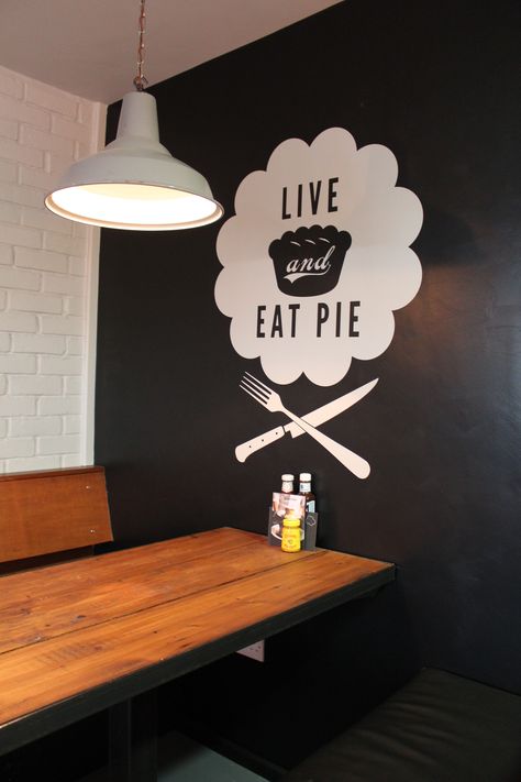 Live and Eat pie! Leather Lane shop, London @Jodie Herbert and @Abbie Halliday - Pop would love this sign lol Pie Quotes, Pie And Mash, Brewery Design, Pie Shop, Small Restaurant, London Places, Bottle Shop, Bakery Cafe, Slow Food