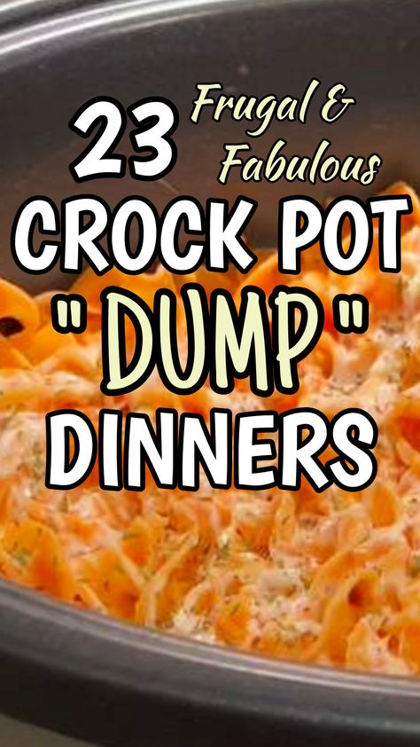 If you love cheap easy crockpot recipes and dump dinners, you will love these frugal and fast crock pot dump meals - so simple and cheap - perfect for the family! Easy 4 Ingredient Crockpot Recipes, Easy One Pot Crockpot Meals, Easy Meals For Two Crockpot, One Pot Crockpot Recipes, Ground Beef In Crockpot Recipes, Crock Pot Ideas Dinners, Large Crockpot Meals, Easy Crockpot Recipes For A Crowd, 2 Quart Crockpot Recipes