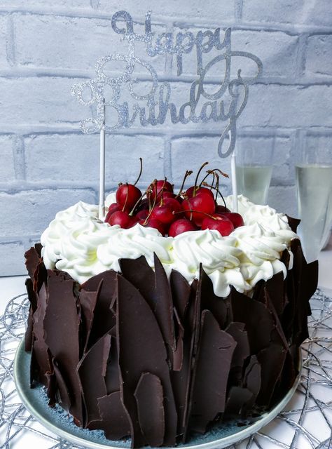 Vegan Black Forest Cake - a Veg Taste from A to Z Vegan Black Forest Cake, Vegan Black Forest, Black Forest Cake Recipe, Black Forest Gateau, Dark Chocolate Bark, How To Temper Chocolate, German Desserts, Vegan Whipped Cream, Vegan Cake Recipes