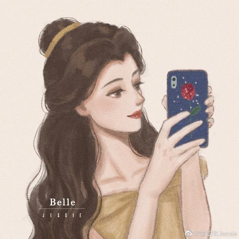 Disney Princess phone selfie art Princess Phone, Phone Selfie, Disney Princess Cartoons, Selfie Art, All Disney Princesses, Images Disney, Karakter Disney, Disney Princess Drawings, Princess Drawings