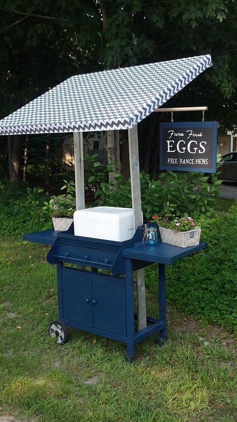 Roadside Egg Stand Cooler, Self Serve Chicken Egg Stand, Easy Roadside Egg Stand, Egg Selling Stand With Cooler, Moveable Farm Stand, Small Roadside Farm Stand, Roadside Egg Stand Diy Cooler, Diy Farmstand On Wheels, Easy Diy Farm Stand