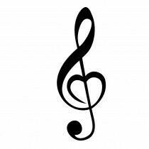 Music Heart Tattoo, Love Music Tattoo, Small Music Tattoos, Treble Clef Heart, Music Notes Drawing, Music Notes Tattoo, Note Sticker, Music Symbol, Music Notes Art