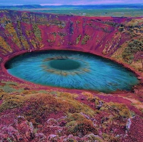 The Eye Of The World, Eye Of The World, Crater Lake, The Eye, Iceland, Lake, Paint, Purple, The World