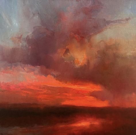 Dawn Sky Aesthetic, Red Sky Painting, Dawn Sky, Apartment Guide, Beach Art Painting, Soft Pastels Drawing, Guitar Painting, Art Abstract Modern, The Moors