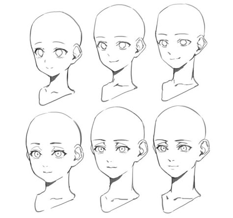 Anime Face Drawing, Anime Face, Face Drawing Reference, Japon Illustration, Different Angles, Anatomy Drawing, Poses References, Arte Sketchbook, Anime Drawings Tutorials