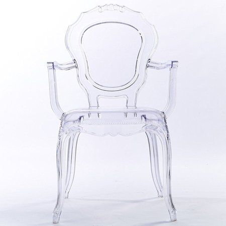 Acrylic Desk Chair, Clear Chair, Accent Desk, Dining Room Lounge, Transparent Chair, Clear Chairs, Traditional Dining Chairs, Kitchen Desks, Dining Room Arm Chairs