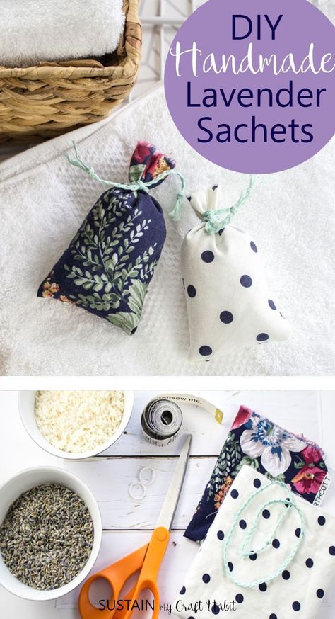 Diy Lavender, Lavender Crafts, Drawer Sachets, Scrap Fabric Projects, Sachet Bags, Scented Sachets, Nursing Pads, Work Diy, Lavender Bags