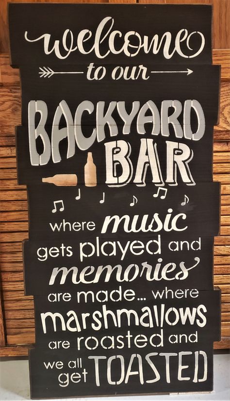 Backyard Fence Decor, Backyard Signs, Patio Signs, Pool Signs, Backyard Bar, Camping Signs, Fence Decor, Pool Bar, Backyard Fences