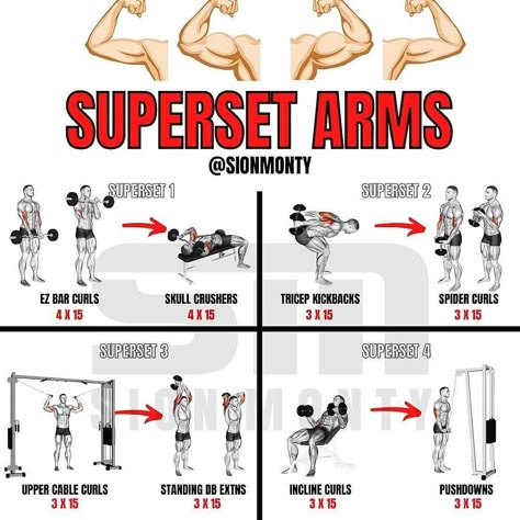 Supersets For Women, Tricep Superset Workout, Superset Arms, Full Body Superset Workout, Superset Arm Workout, Super Set Workouts, Boxer Workout, Tricep Workouts, Dumbbell Leg Workout