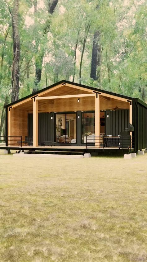 Shipping container homes 2 master bedrooms #containerhouse #containerhome #tinyhousetour #tinyhouse #shippingcontainerhouse | Container House Tvd | Benlon · Someone You Loved Shipping Container Home Designs Ideas, Shipping Container Barndominium, 3 Shipping Container Home, Container Cabin Ideas, Container Home Exterior, Connex House, Small Container House Design, Container Homes Ideas Design, Modern Container Homes