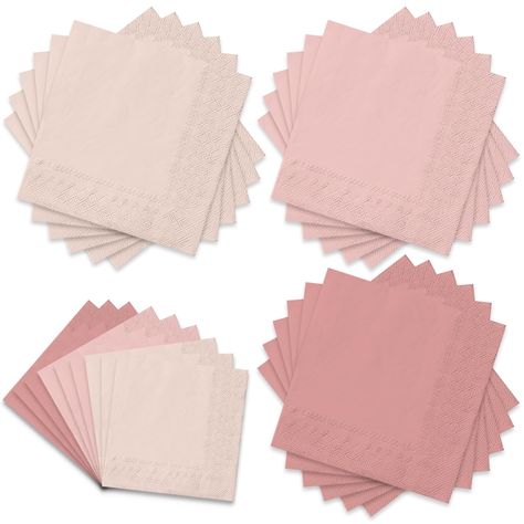 PRICES MAY VARY. Large Quantity - 150pcs paper cocktail napkins are included in the package, sufficient quantities that are enough to meet your various of needs for parties and dinners. Pink Colors - Our napkins are designed in 3 peach pink colors, each color 50pcs, the colors are attractive and eye-catching, well add a exquisite touch to your table decoration. Proper to Use - The beverage napkins measure about 5x5inch when folded and 10x10inch when unfolded, which is proper to decorate your par Pink Party Tables, Party Table Decor, Pink Napkins, Gathering Table, Paper Cocktail Napkins, Pink Cocktails, Pink Cocktail, Cocktail Napkin, Pink Theme