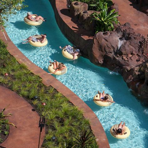 25 Best Hotels with Lazy Rivers (Recommended by Travel Pros) Disney Hawaii Aulani, Disney Hawaii, Atlantis Bahamas, Aulani Resort, Hawaii Resorts, Lazy River, Aulani Disney Resort, Hawaiian Vacation, Disney Aulani