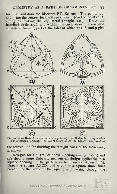 Practical Geometry for Builders and Architects | Revival Sou… | Learn From. Build More. | Flickr Geometry Aesthetic, Gothic Architecture Drawing, Drawing Patterns, Gothic Pattern, Ornament Drawing, Sacred Geometry Art, Geometric Drawing, Architecture Ideas, Architecture Drawing Art