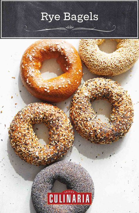 Homemade bagels are easier than you might think and even more rewarding. Chewy, dense, flavorful, and topped with an oniony everything-bagel seasoning, you'll be happy you gave these a try. #bagels #bread #homemadebagels #rye Rye Bagel Recipe, Rye Bagels, January Recipes, Homemade Seasoning, Homemade Bagels, Bagel Seasoning, Rye Flour, Bagel Recipe, Homemade Seasonings