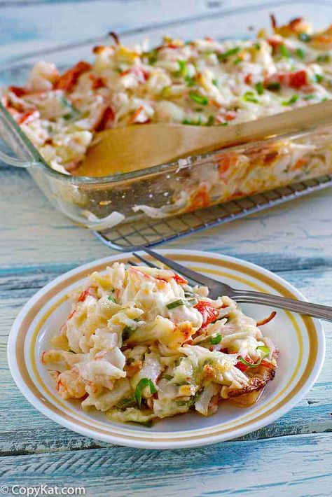 Vegetables Casserole, Chinese Food Buffet, Seafood Salad Recipe, Lobster And Shrimp, Crab Casserole, Baked Crab, Chinese Buffet, Seafood Bake, Crab Dishes