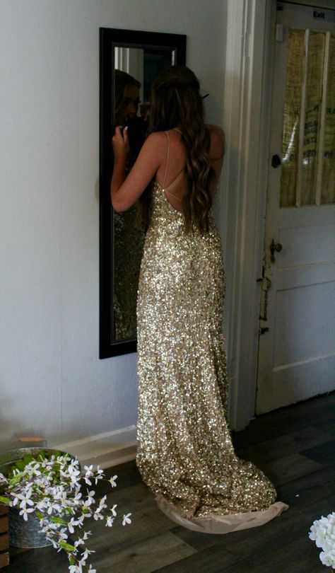 Gold Fitted Prom Dress, Gold Prom Dresses 2023, Winter Formal Dresses Gold, Prom Dress Gold Champagne, Gold Sequin Dress For Prom Season, Gold Grad Dress, Prom Dresses Tight Fitting Gold, Champagne Prom Dress Sparkly, Gold Glitter Prom Dress