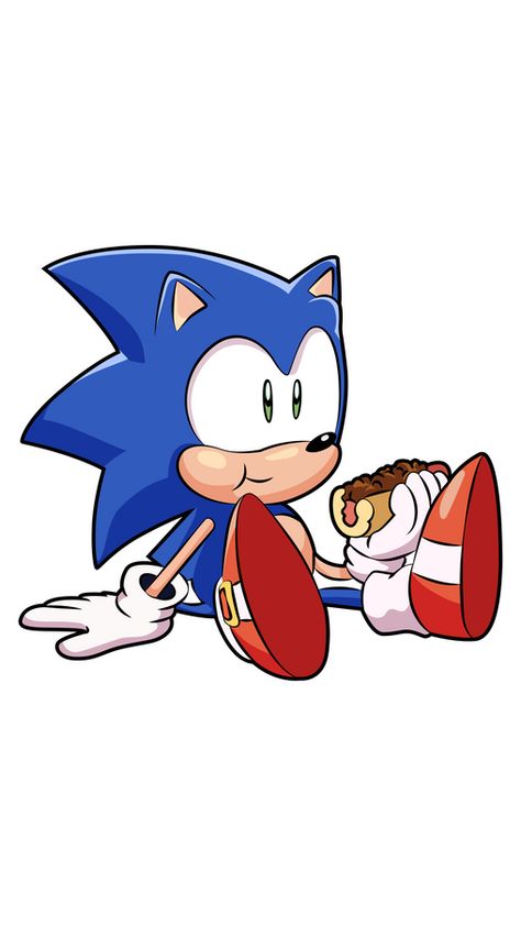 Popular blue hedgehog Sonic is a little tired of running around and picking gold rings, so he sat down to rest and eat a delicious hot dog. The game sticker with Sonic the Hedgehog Eating Hot Dog!. Sonic The Hedgehog Cartoon, Sonic Hotdogs, Sonic Illustration, Sonic Running Drawing, Sonic Eating Chili Dog, Sonic Running, Sonic Kawaii, Hot Dog Drawing, Chilli Dogs