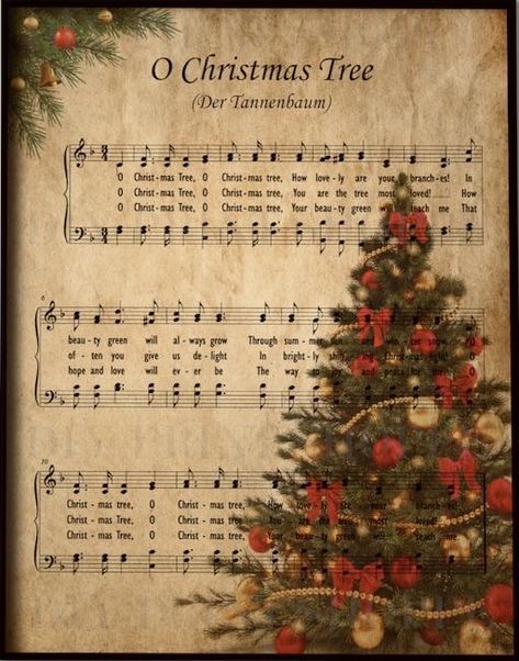 Oh Christmas Tree Sheet Music, Printable Hymns Free, Christmas Music Sheets, Free Christmas Printables Vintage, Christmas Carols Lyrics, Sheet Music Crafts, Hymn Music, Christmas Lyrics, Christmas Lodge