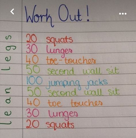 Workout Split At Home, Lean Legs Workout, Toned Workout, Toned Muscles, Workout Split, Toe Touches, Lean Legs, Workout Plan For Beginners, Wall Sits