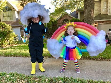 Pool Noodle Halloween, Rainbow Halloween Costume, Spring Costume, Rainbow Costumes, Sibling Costume, Rainbow Halloween, Popular Costumes, Diy Halloween Costumes For Kids, Hallowen Costume