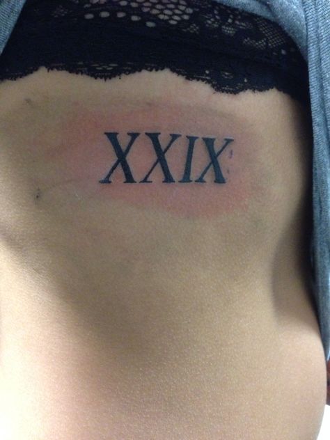 Wife's 29 29 Roman Numeral Tattoo, Roman Numeral Tattoo, Numeral Tattoo, Roman Numeral Tattoos, Tat Ideas, Roman Numeral, Deathly Hallows Tattoo, Roman Numerals, Triangle Tattoo