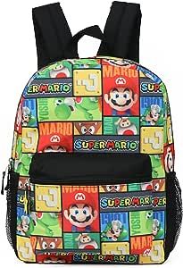 Amazon.com | Super Mario 16" Allover Print Character School Backpack | Casual Daypacks Mario Backpack, Yoshi Plush, Super Mario Land, Super Mario Nintendo, Mesh Backpack, Accessory Storage, Backpack Reviews, Super Mario Brothers, Plush Backpack