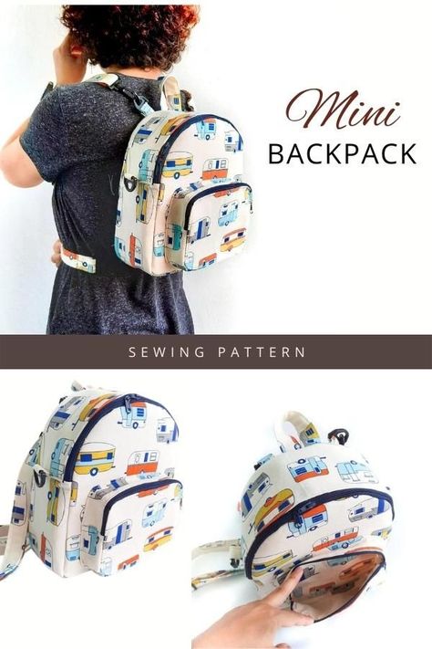 Mini Backpack sewing pattern with video tutorial. This cute bag has one zippered pocket on the outside and one phone pocket inside. If you like you can change the configuration of the straps and you can use this bag as a shoulder bag as well. Kids backpack sewing pattern. Small backpack sewing pattern. Kids school bag to sew. SewModernBags Sewing Mini Backpack, Small Backpack Sewing Pattern, Backpack Purse Sewing Pattern, Backpack Purse Pattern Free, How To Make A Back Pack Diy Free Pattern, Free Mini Backpack Pattern, Mini Backpack Sewing Pattern Free, Mini Backpack Pattern Free, Small Backpack Pattern Free