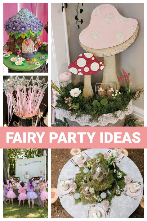 21 Fabulous Fairy Party Ideas Fairies are those beautiful, mythical creatures seen in movies and talked about in storybooks. No wonder why many little girls want a fairy-themed party for their birthday! If you're planning a fairy-themed birthday party for your little one, there are so many gorgeous ideas you can do to make her Thumbelina Birthday Party Ideas, Fairy Birthday Cakes, Fairy Cake Ideas, Fairy Snacks, Fairy Treats, Fairy Party Ideas, Fairy Birthday Party Ideas, Fairy Theme Birthday Party, Fairy Party Decorations