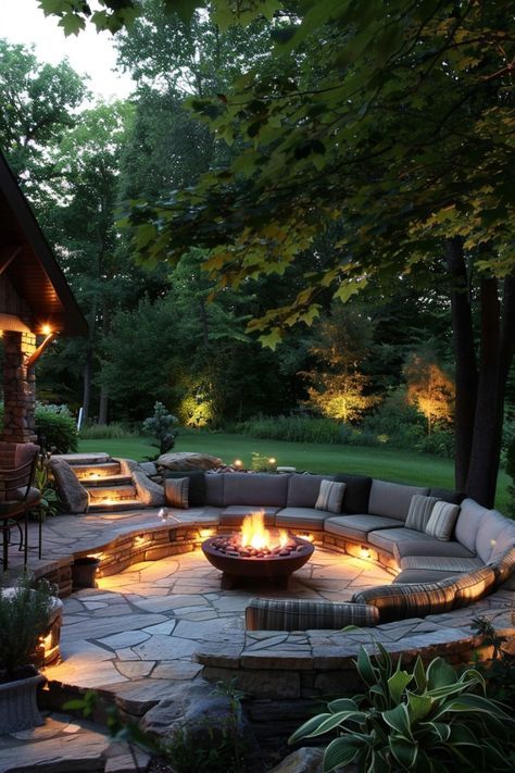 Big Backyard Ideas, Oregon Cabin, Build Outdoor Furniture, Backyard Goals, Ultimate Backyard, Outdoor Fireplace Designs, Big Backyard, Backyard Pavilion, Backyard Renovations