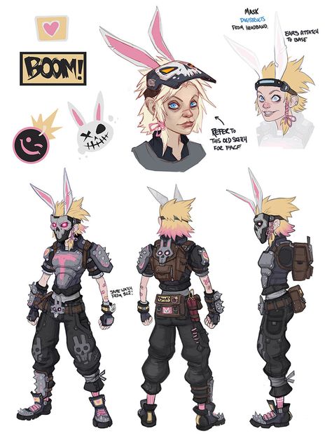 Borderlands 3 Concept Art, Borderlands Character Design, Borderlands Drawing, Borderlands Gaige, Borderlands Concept Art, Zero Borderlands, Borderlands Oc, Borderlands Rhys, Borderlands Aesthetic