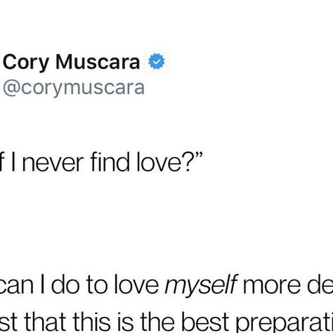 Cory Muscara on Instagram: "[READ CAPTION] I also want to be clear that you do not have to fully love yourself before being ready for partnership. So much of how you learn to love yourself comes from being in partnership and having aspects of yourself that you struggle to accept reflected back to you through someone else’s heart. What this post is commenting on is the specific psychology of feeling like you’ll never find love, or that you can’t experience love unless you have it with another person, or that everything in your life is on hold until you find the love of your dreams.

That’s simply…not true.

In some cases, that’s just being stuck in a ruminative mental layer of fantasy, projecting our Disney storylines about what will fill this inner emptiness.

And if you need that idea to Learn To Love Yourself, Read Caption, Daily Wisdom, Love Me More, S Heart, Find Love, Learning To Love Yourself, Learn To Love, Love Can